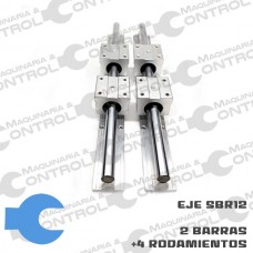 Eje 2 Guías lineales SBR12 y 4 rodamientos SBR12UU