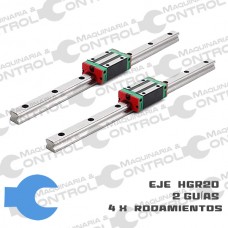 Eje 2 Guías lineales HGR20 y 4 rodamiento HGH20CA