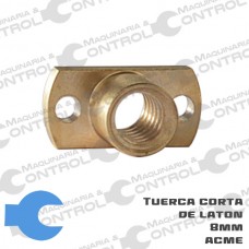 Tuerca corta con rosca trapezoidal 8mm