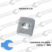 Tuerca T plana M5 sencilla